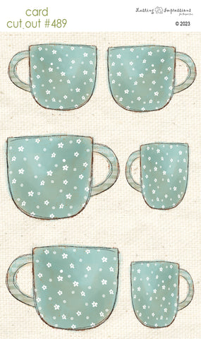 CCO 489 Card Cut Out #489 French Blue Mug with Flowers
