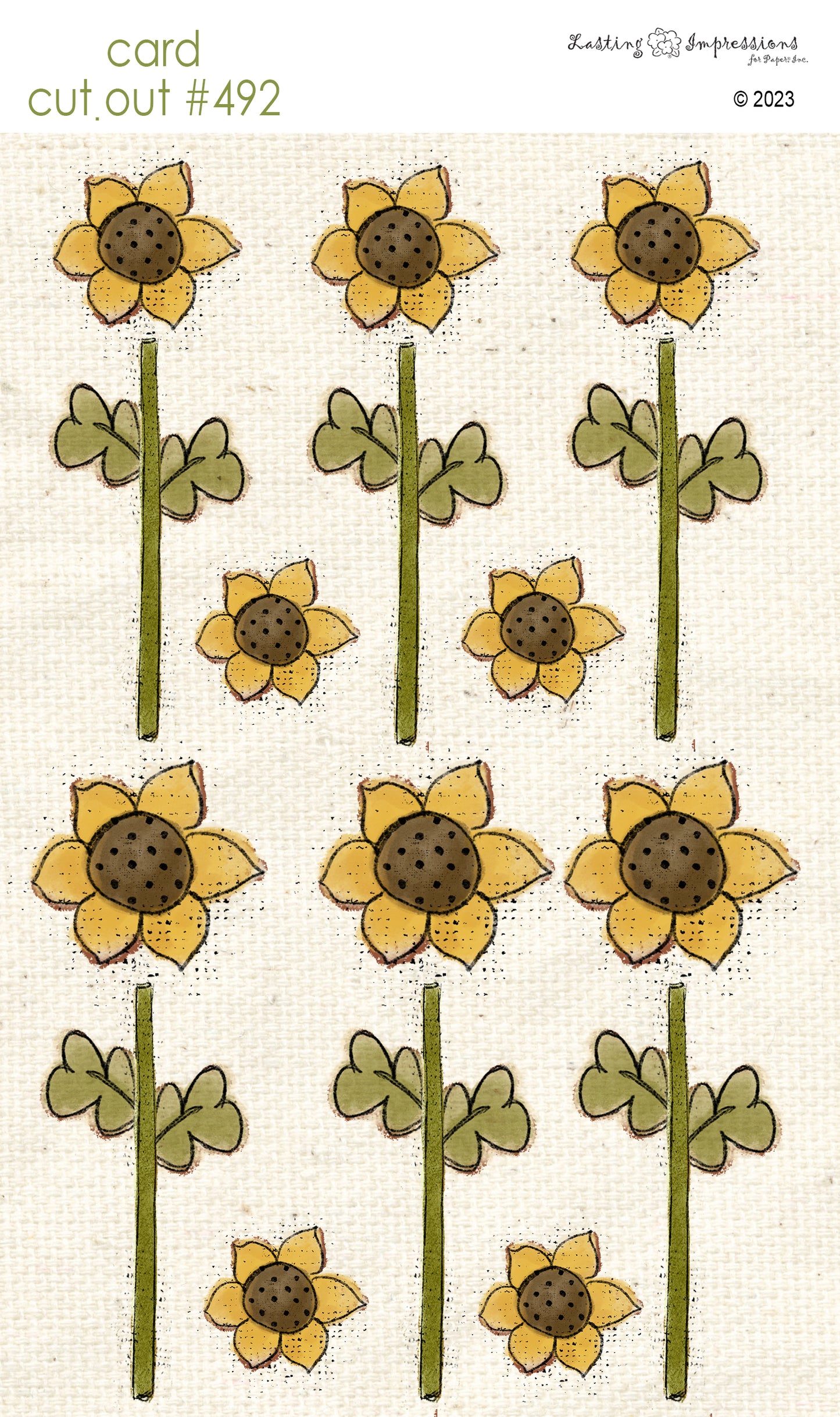 CCO 492 Card Cut Out #492 Sunflowers with Stems