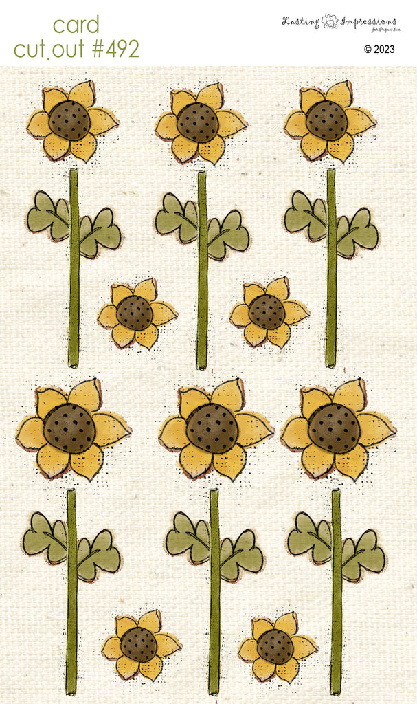CCO 492 Card Cut Out #492 Sunflowers with Stems