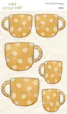 CCO 497 Card Cut Out #497 Daylily Mug with Polka Dots