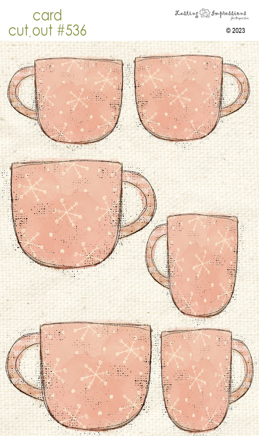 CCO 536 Card Cut Out #536 Pink Snowy Mug