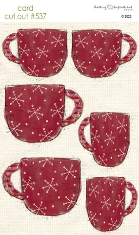 CCO 537 Card Cut Out #537 Red Snowy Mug