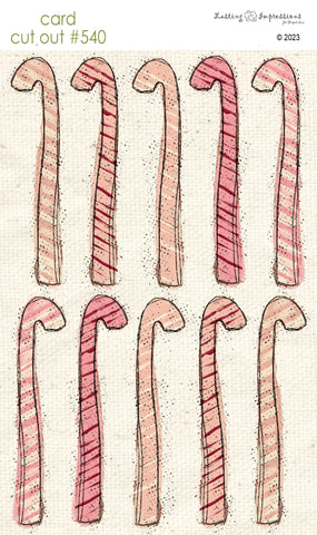 CCO 540 Card Cut Out #540 Pink Skinny Candy Canes