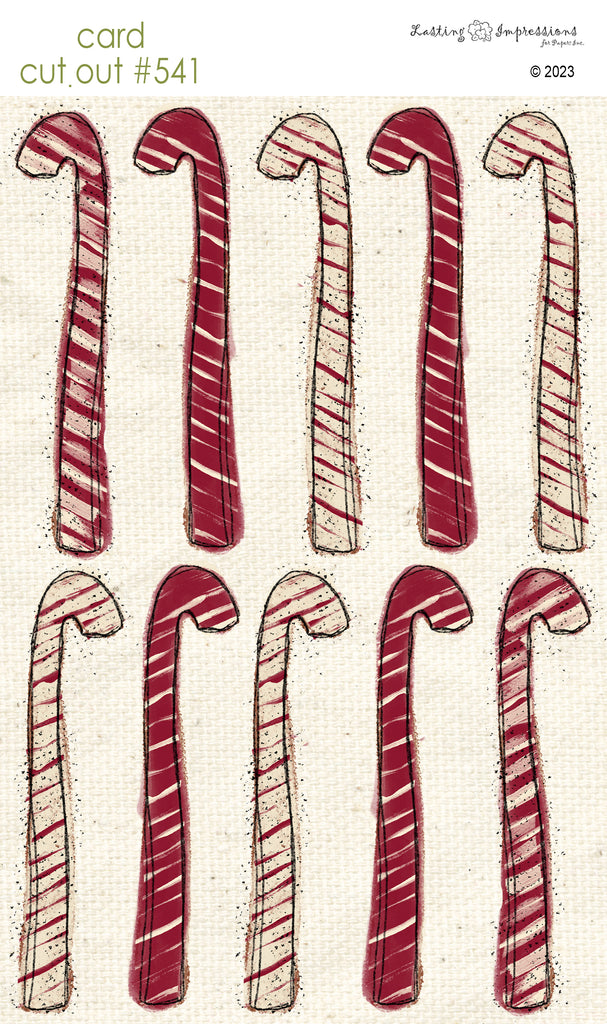 CCO 541 Card Cut Out #541 Red Skinny Candy Canes
