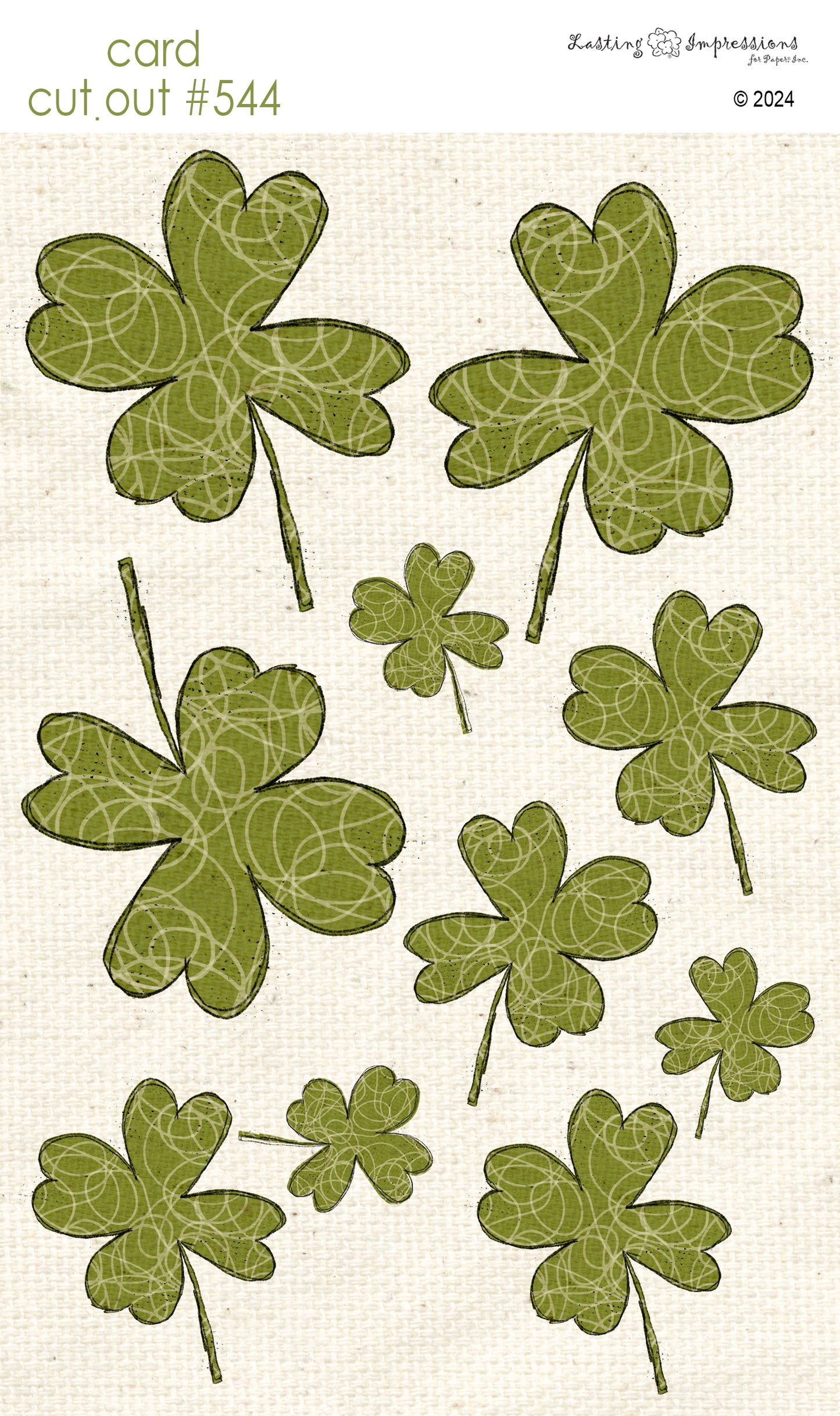 CCO 544 Card Cut Out #544 Inch Worm Scribble Shamrocks