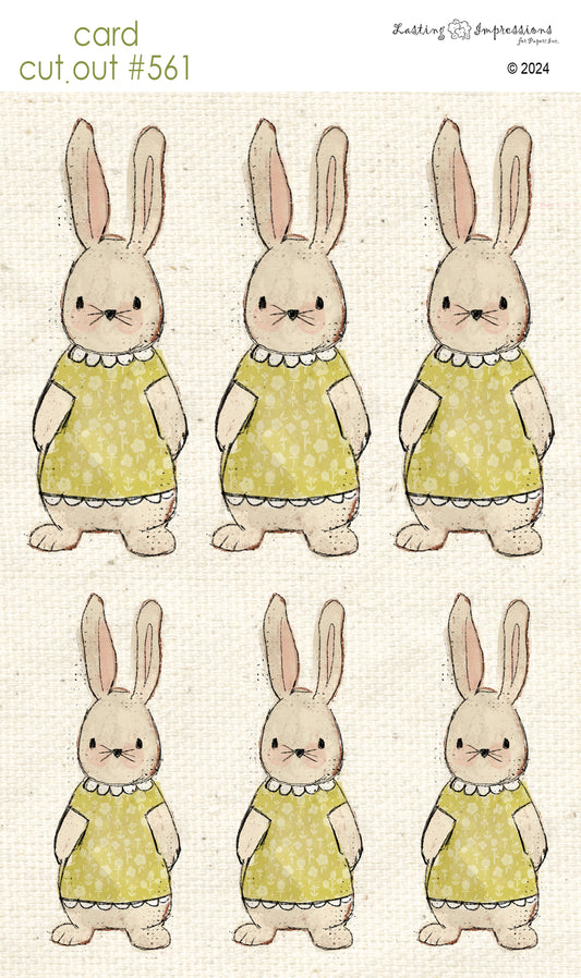 CCO 561 Card Cut Out #561 Bunny in Green Cress