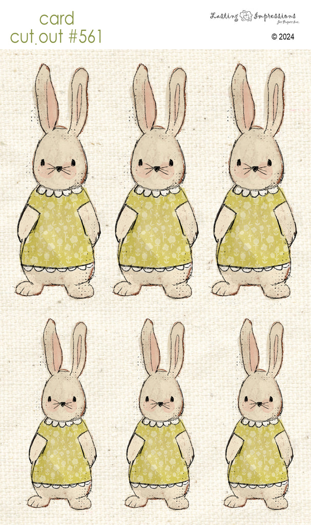 CCO 561 Card Cut Out #561 Bunny in Green Cress
