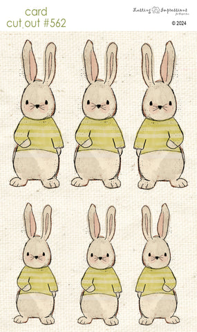 CCO 562 Card Cut Out # 562 Bunny with Green Shirt