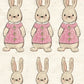 CCO 563 Card Cut Out # 563 Bunny with Pink Dress