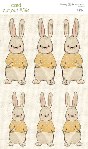 CCO 564 Card Cut Out # 564 Bunny with Yellow Shirt