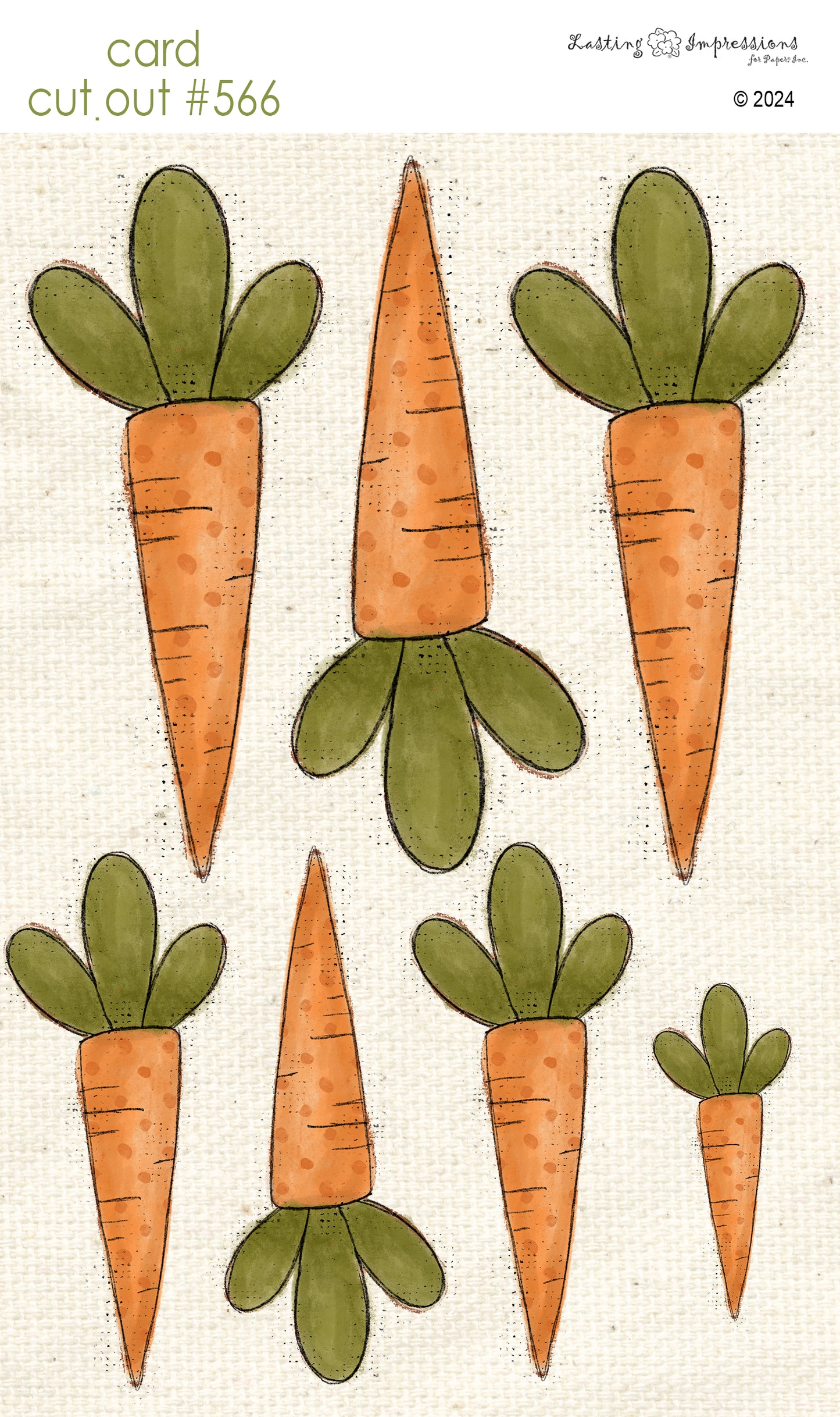 CCO 566 Card Cut Out # 566 Dotted Carrots