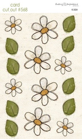 CCO 568 Card Cut Out # 568 White Flowers
