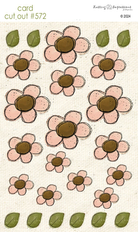 CCO 572 Card Cut Out # 572 Pink Chunky Flower