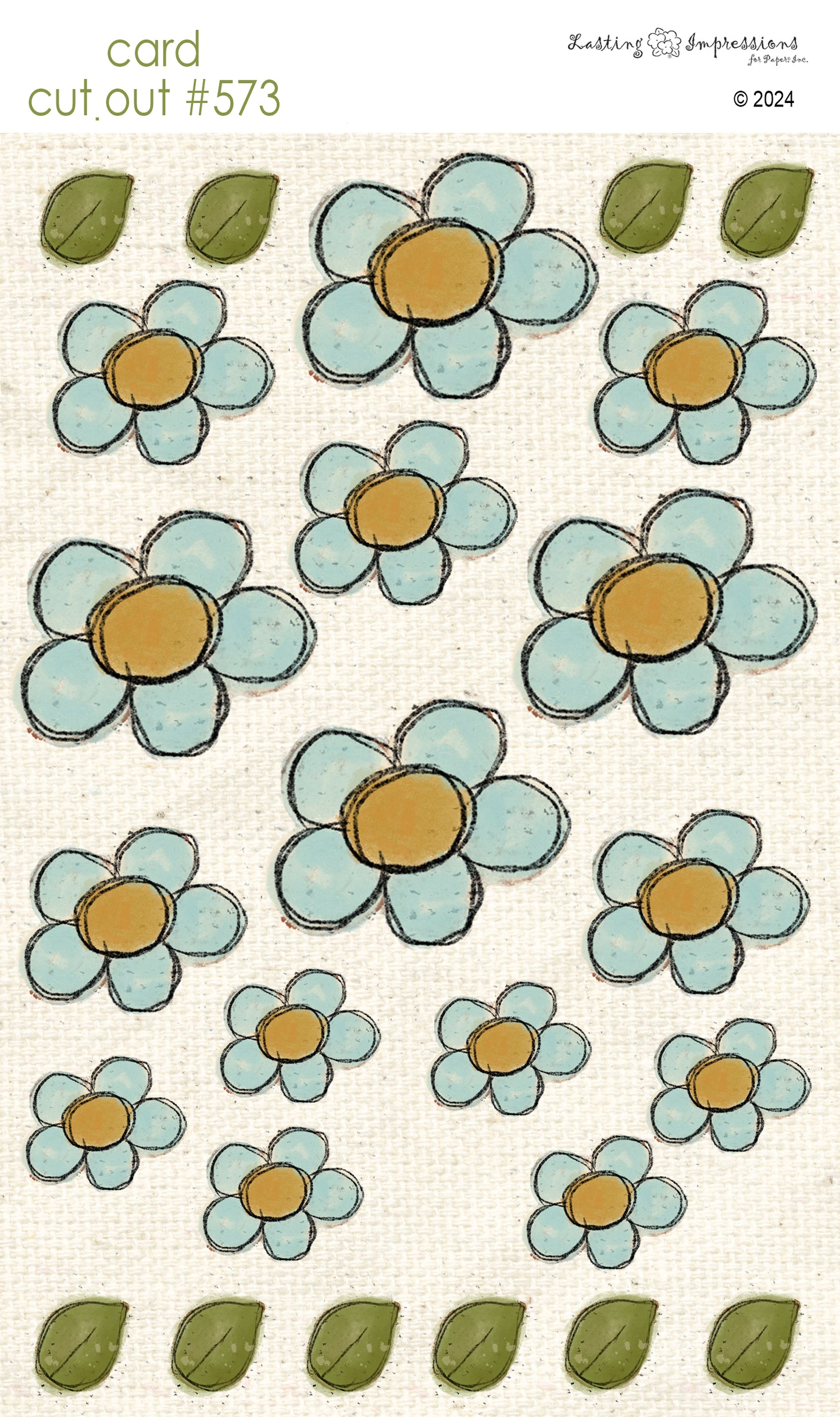 CCO 573 Card Cut Out # 573 Sea Foam Chunky Flower