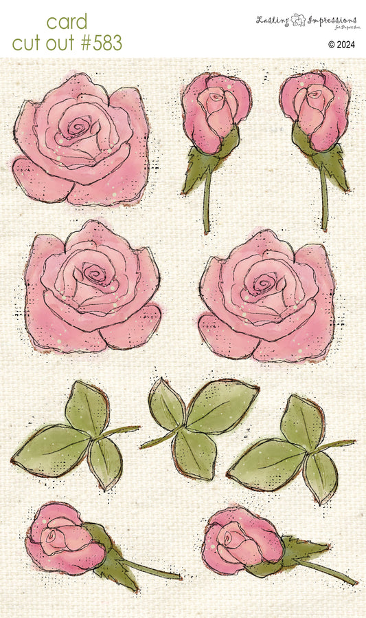 CCO 583 Card Cut Out # 583 Roses