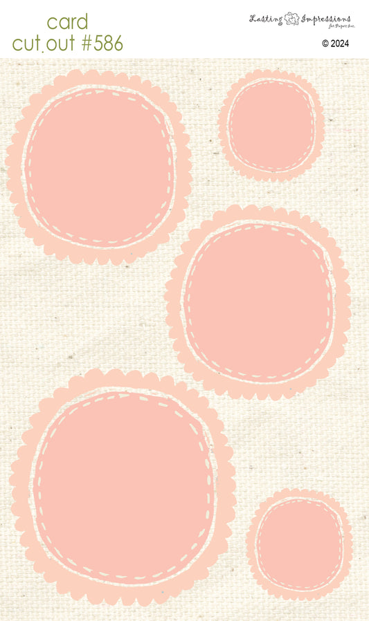 CCO 586 Card Cut Out # 586 Pink Circle Frames