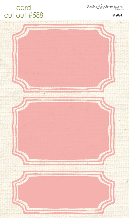 CCO 588 Card Cut Out # 588 Pink Geranium Frames