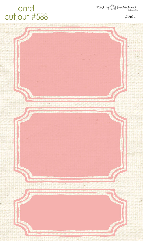 CCO 588 Card Cut Out # 588 Pink Geranium Frames