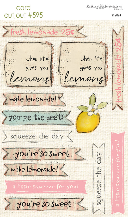 CCO 595 Card Cut Out # 595 Lemon Sentiments