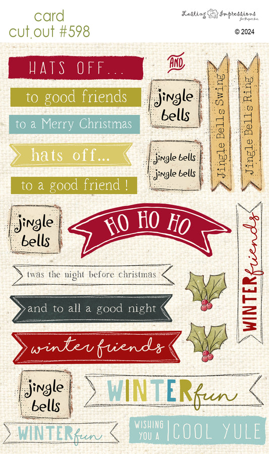 CCO 598 Card Cut Out #598  Christmas Sentiments