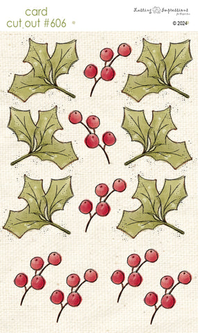 ******** CCO 606 Card Cut Out #606 Holly Branch