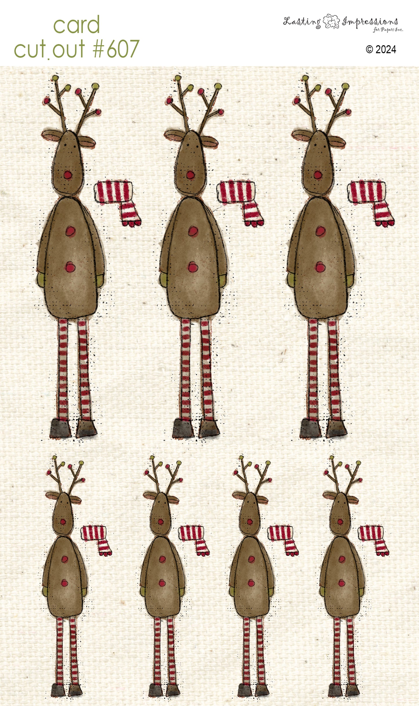 CCO 607 Card Cut Out #607 Skinny Reindeer