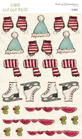 ******** CCO 610 Card Cut Out #610 Winter Minis Ice Skates