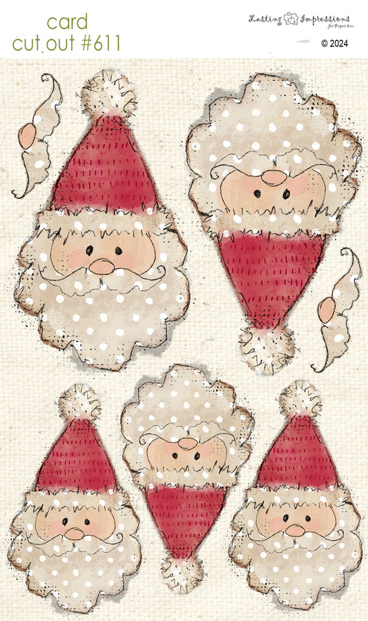 CCO 611 Card Cut Out #611 Santa Face