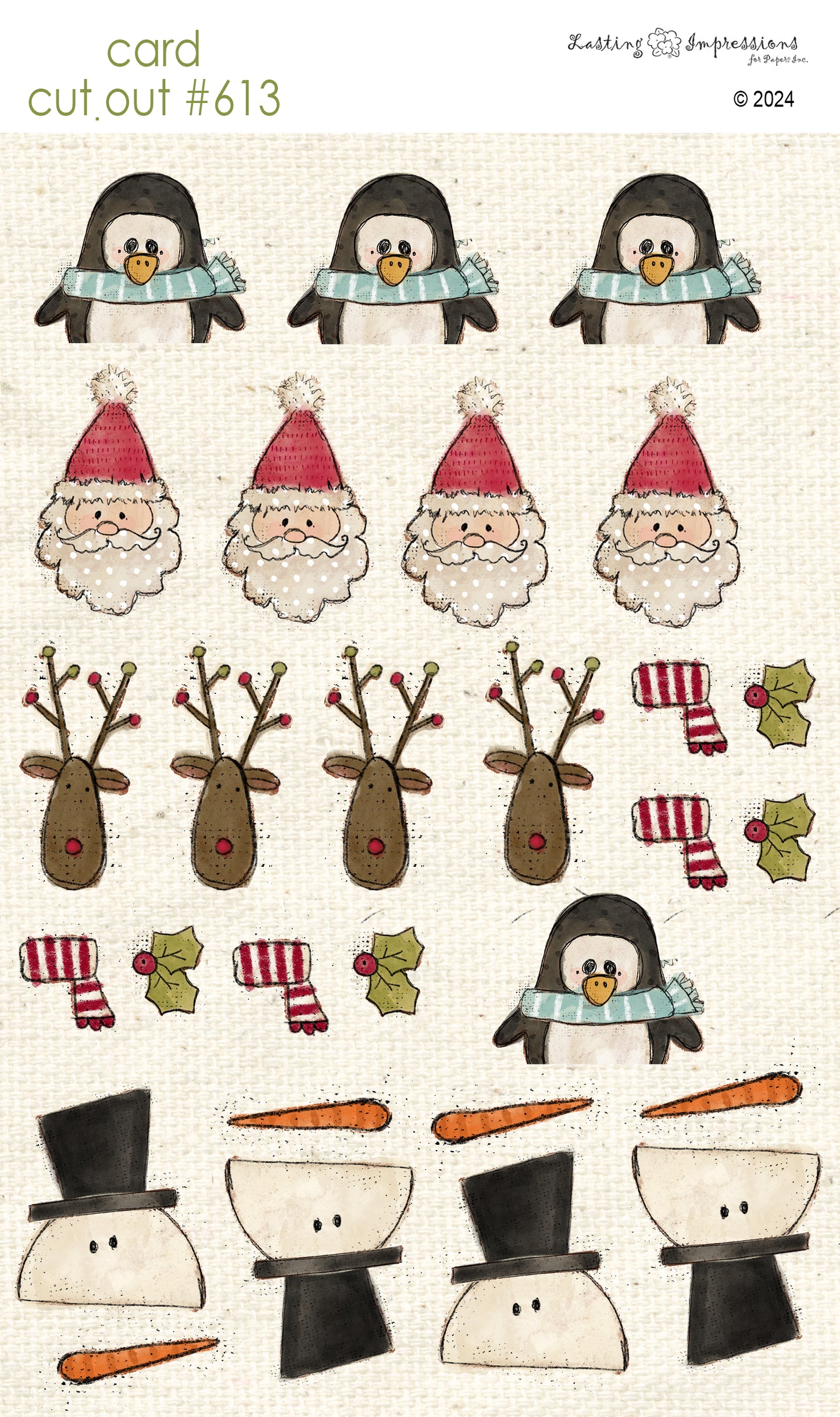 CCO 613 Card Cut Out #613 Christmas Friends Minis