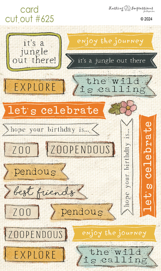 CCO 625 Card Cut Out #625 Jungle Card Sentiments