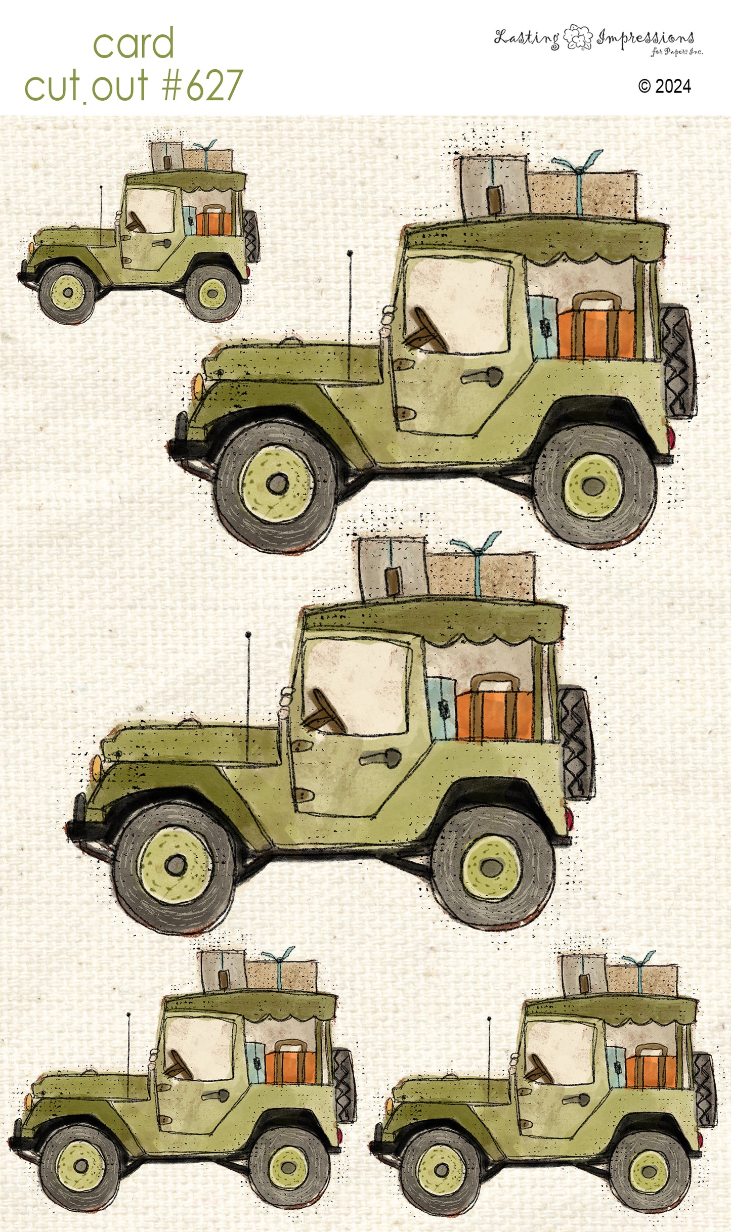 CCO 627 Card Cut Out #627 Safari Jeep