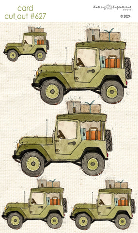 ******** CCO 627 Card Cut Out #627 Safari Jeep