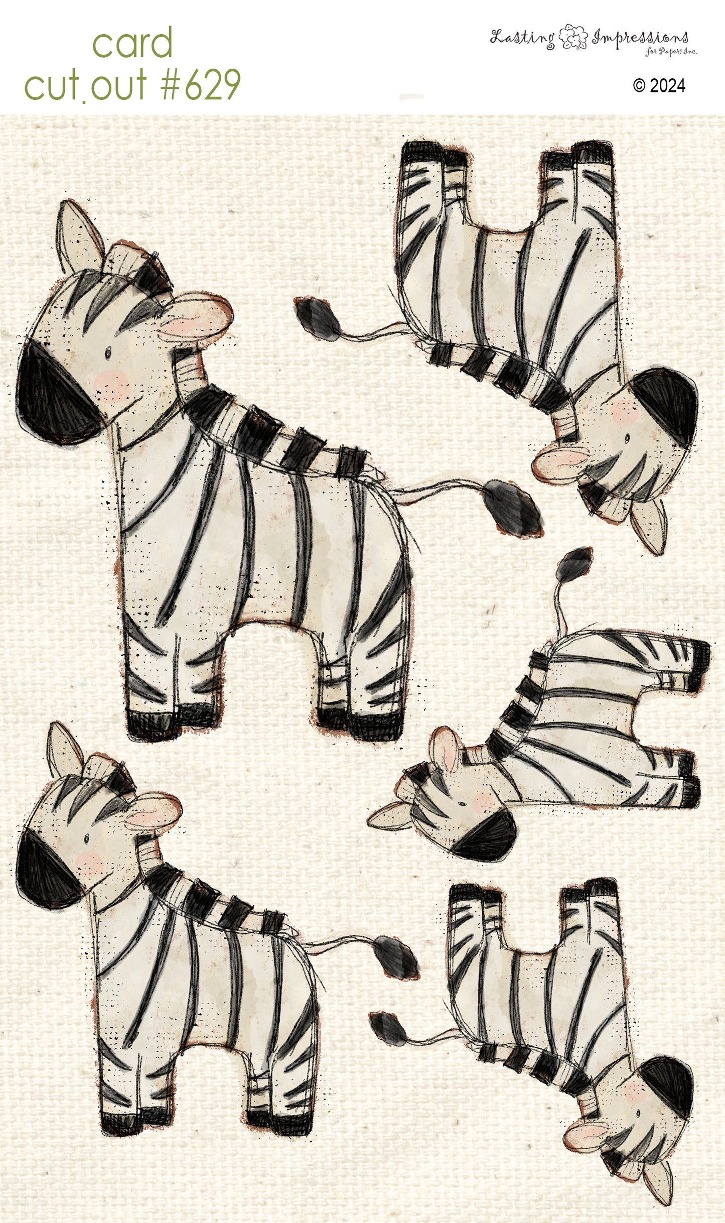 CCO 629 Card Cut Out #629 Safari Zebra