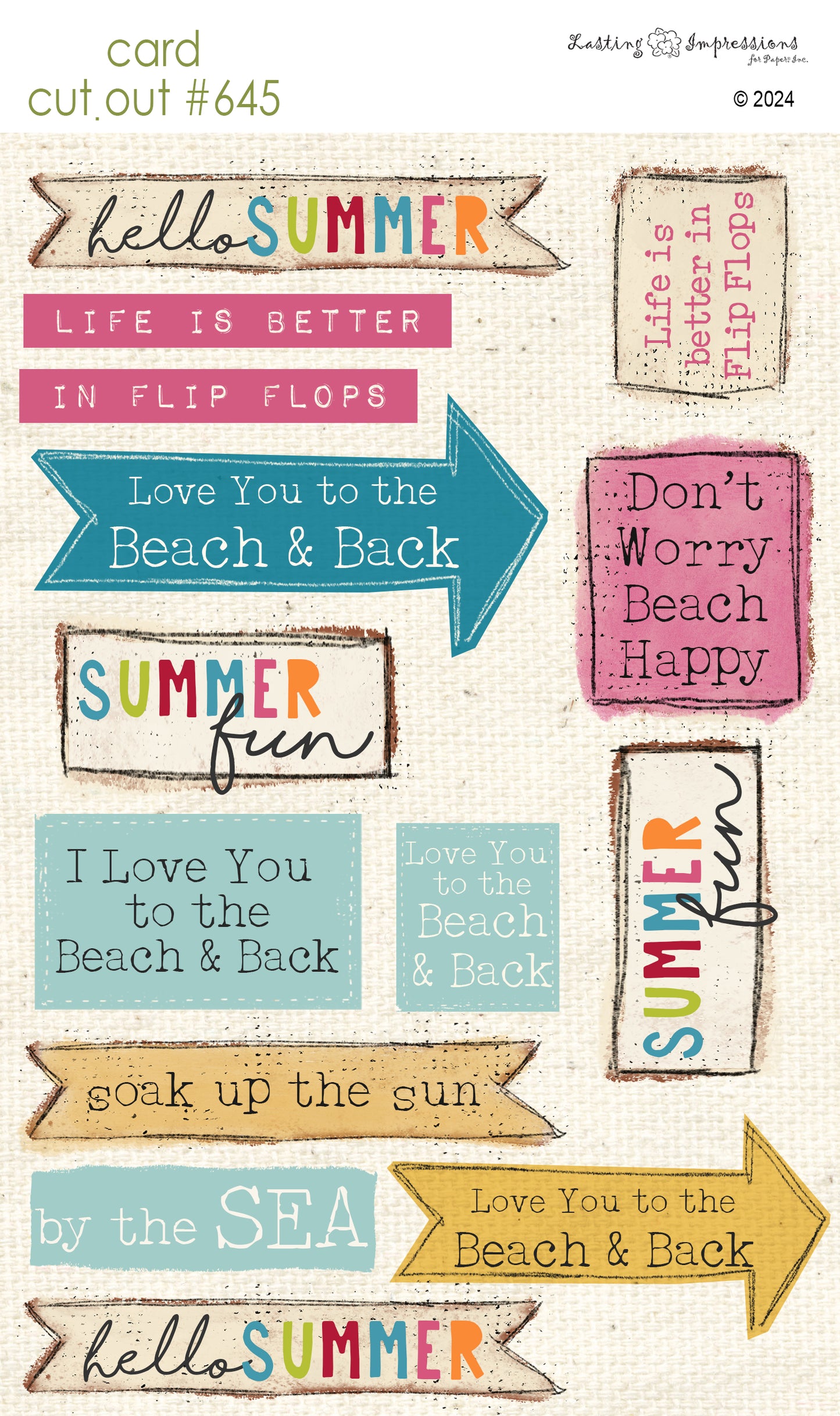 CCO 645 Card Cut Out #645 Summer Card Sentiments