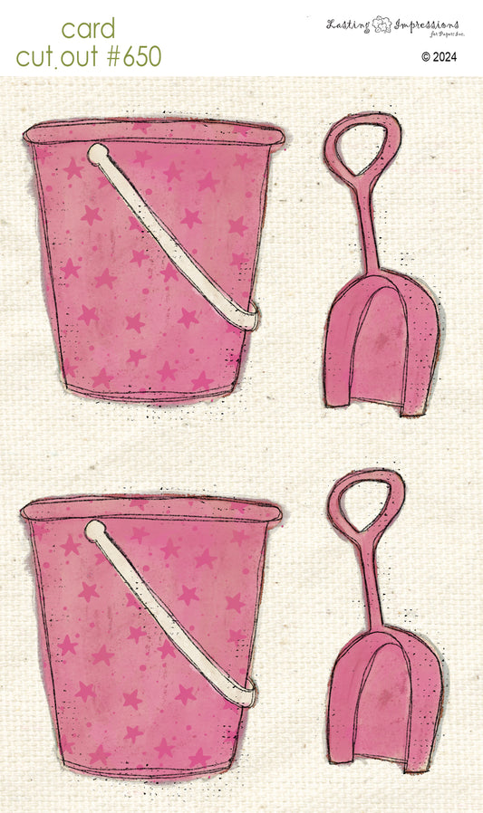 CCO 650 Card Cut Out #650 Pink Sand Pail and Shovel