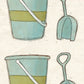 CCO 651 Card Cut Out #651 Blue Sand Pail and Shovel