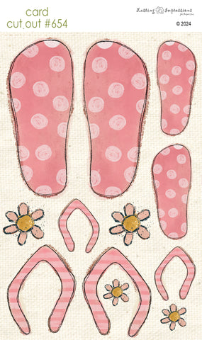 ******** CCO 654 Card Cut Out #654 Pink Flip Flops (Copy)