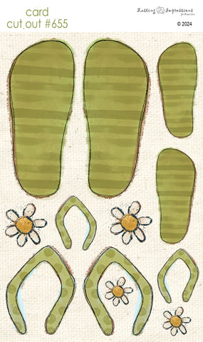 ******** CCO 655 Card Cut Out #655 Green Flip Flops