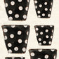 CCO 695 Card Cut Out #695 Black Polka Dot Pot