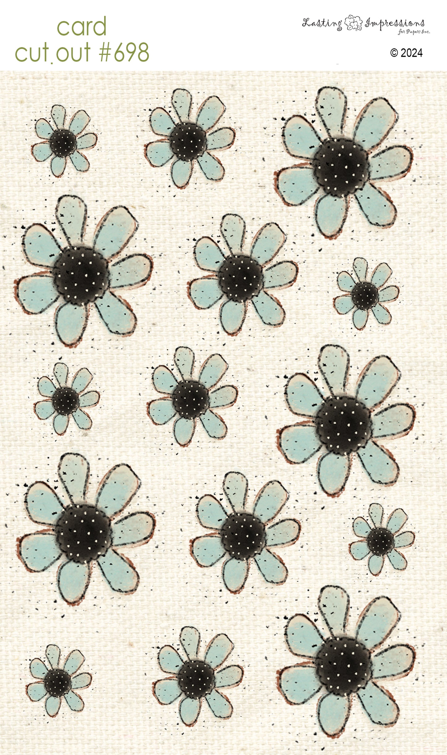 CCO 698 Card Cut Out #698 Daisy Sea Foam