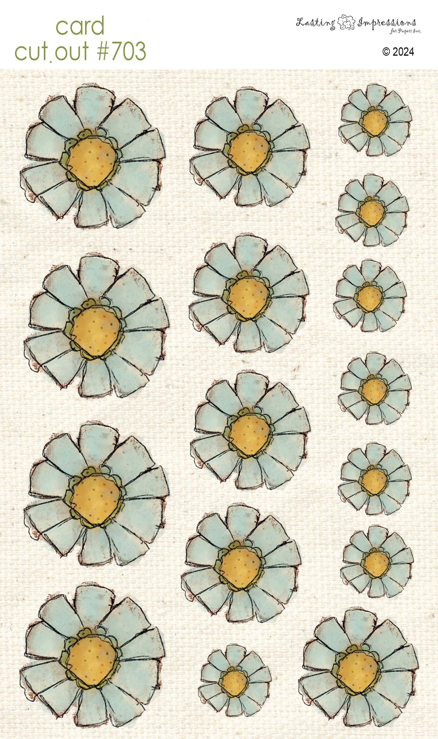 CCO 703 Card Cut Out #703 Chunky Daisy Sea Foam