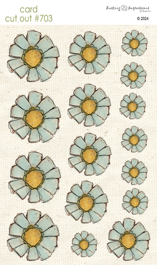 CCO 703 Card Cut Out #703 Chunky Daisy Sea Foam