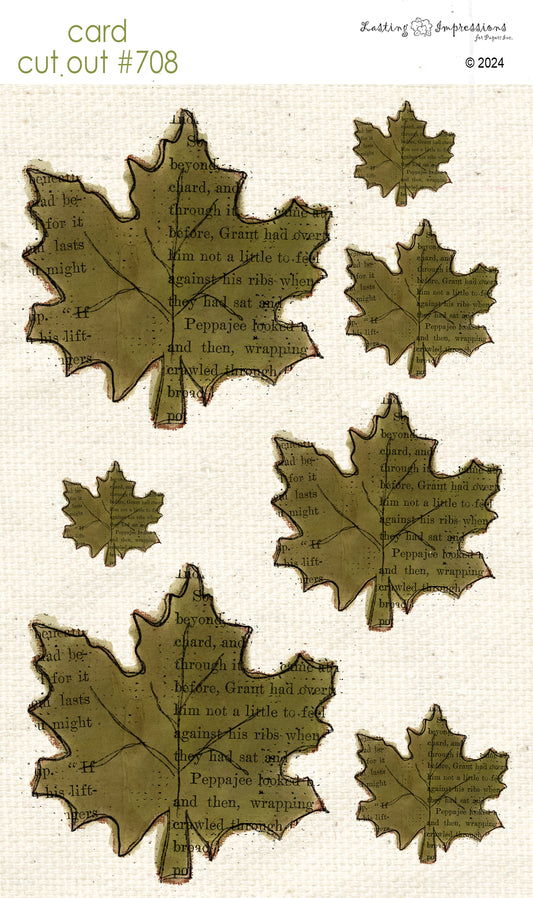 CCO 708 Card Cut Out #708 Maple Leaf Inch Worm Green