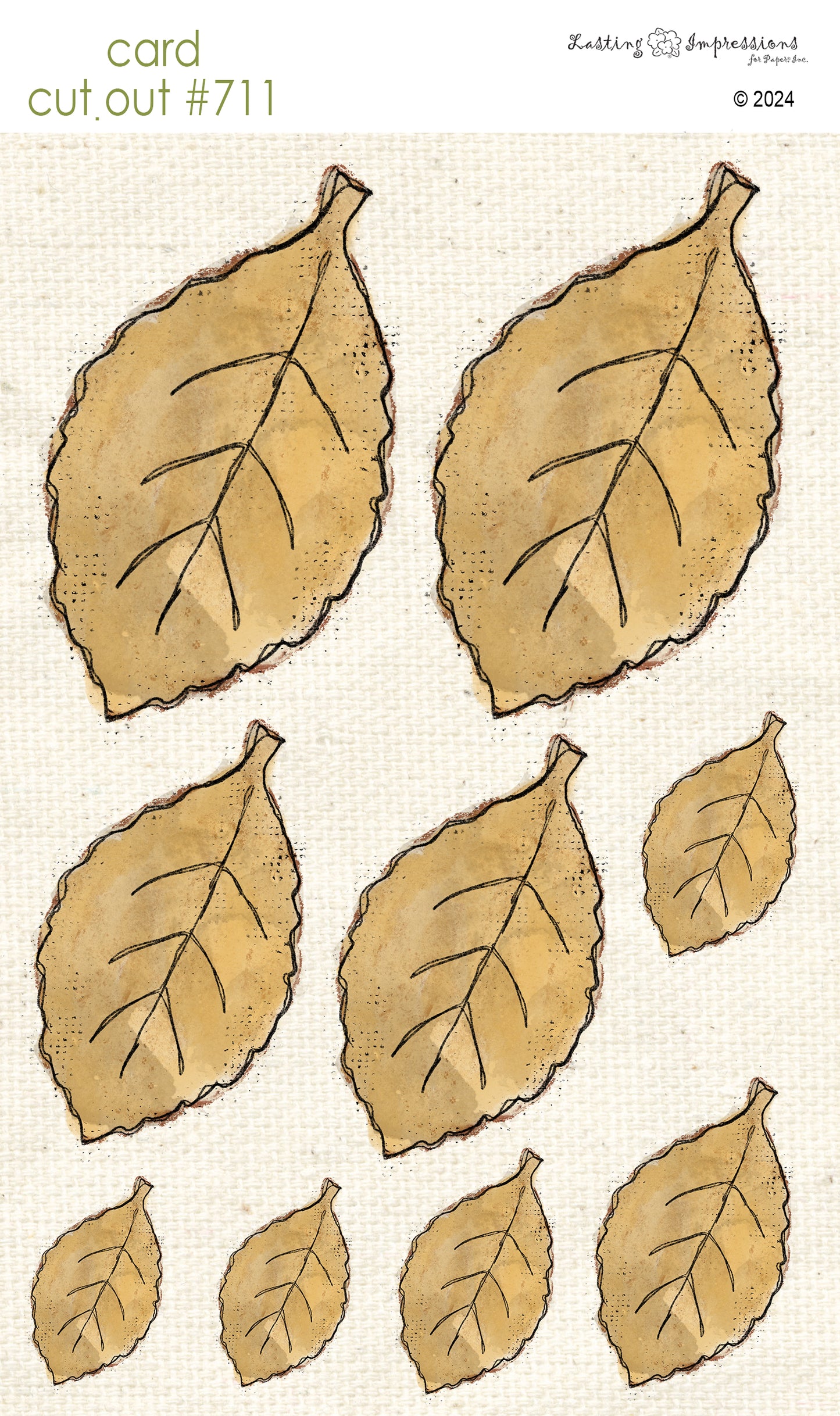 CCO 711 Card Cut Out #711 Autum Leaf Cream