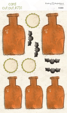 ****** CCO 731 Card Cut Out # 731 Orange Potion Bottle