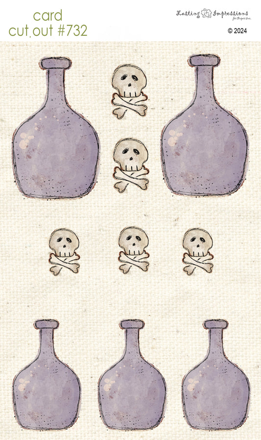 CCO 732 Card Cut Out # 732 Purple Potion Bottle