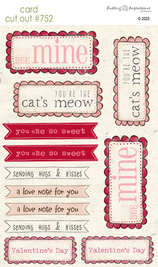 CCO 752 Card Cut Out # 752 Valentine Sentiments