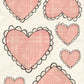 CCO 753 Card Cut Out # 753 Pink Geranium Plaid Hearts