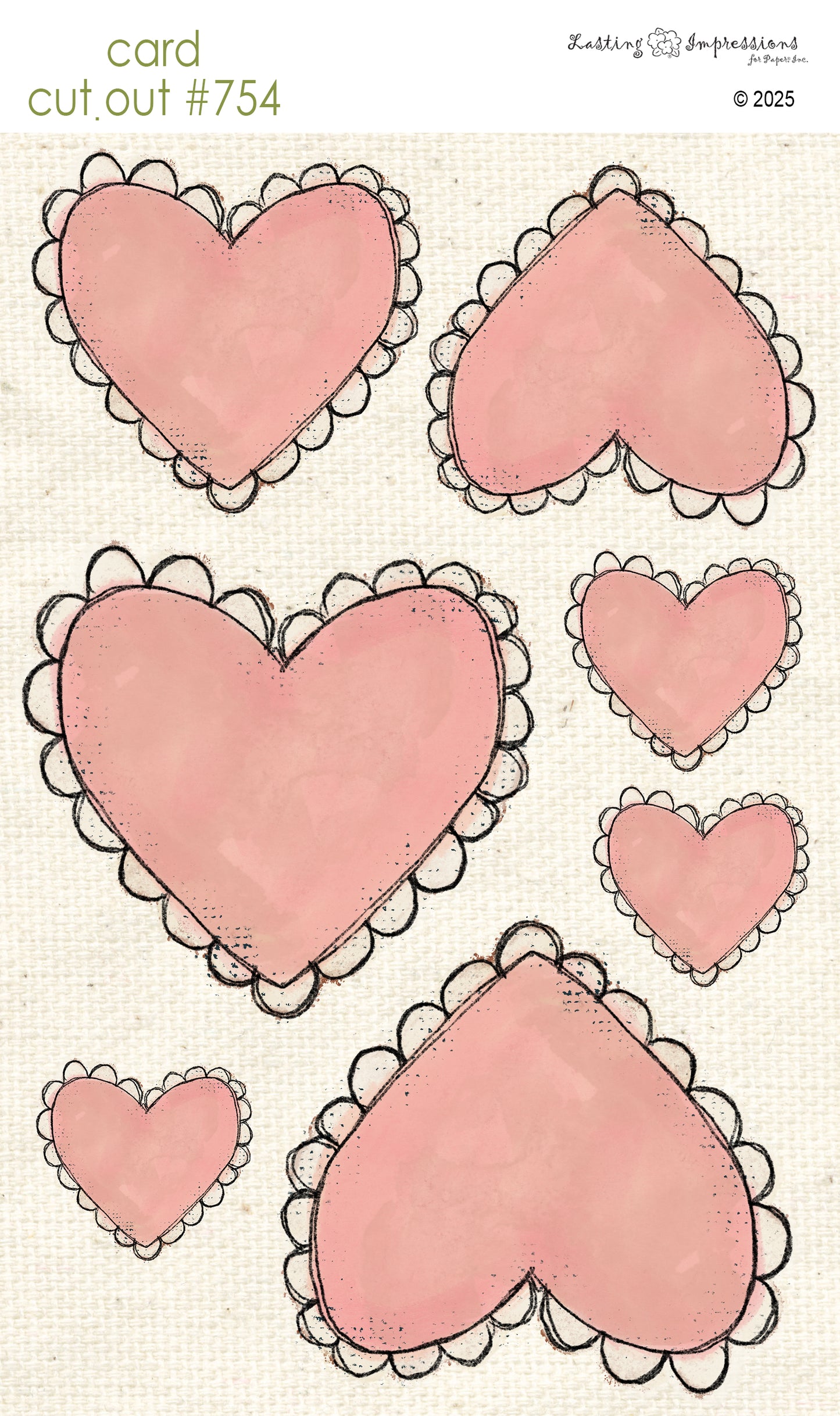 CCO 754 Card Cut Out # 754 Pink Watercolor Heart