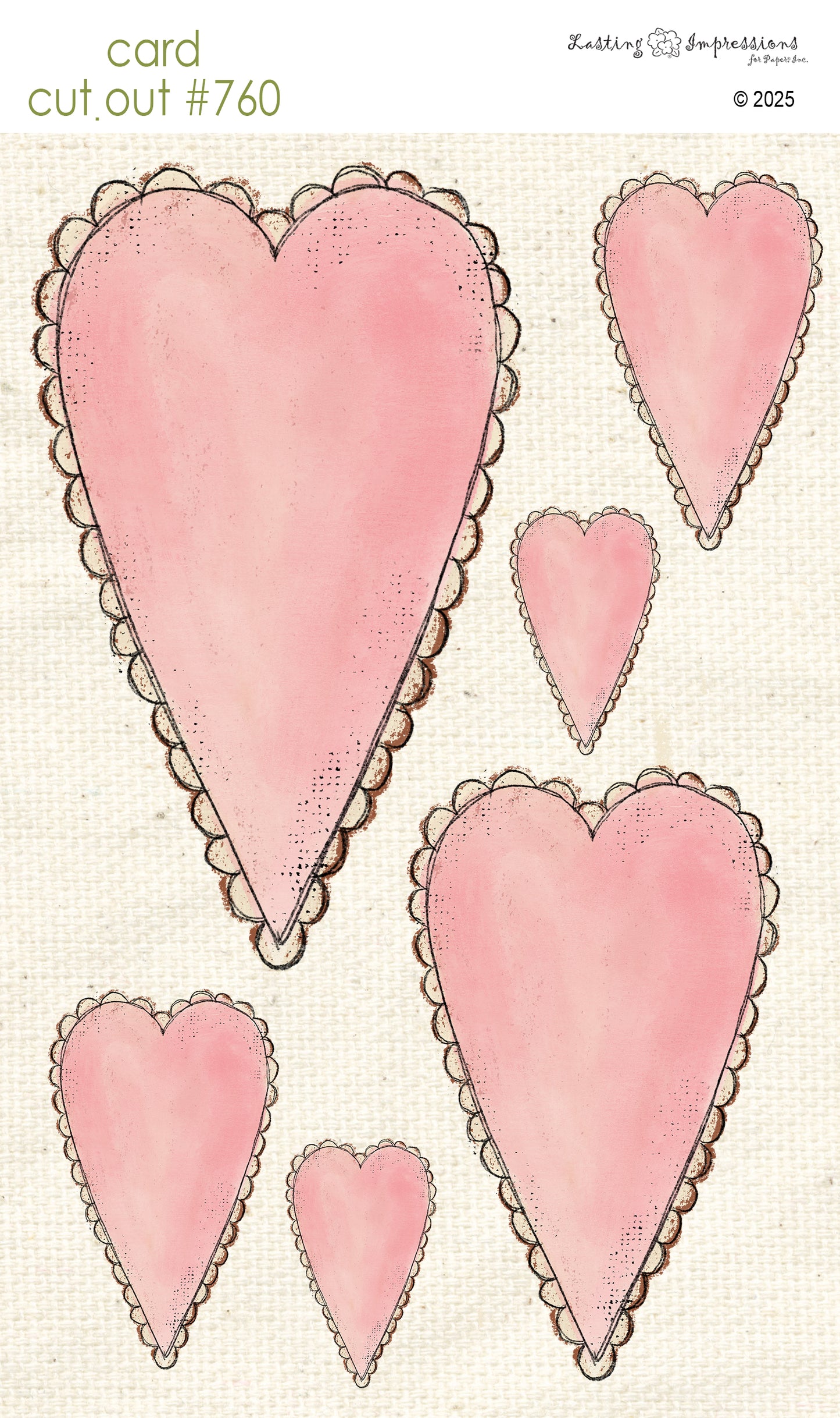 CCO 760 Card Cut Out # 760 Tall Pink Heart